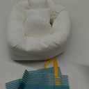 4PC Newborn Photo Props Baby Photography Basket Pictures Infant Posing Props, 1 Photo Donut, 3 Posing Pillows(Fits 0-3 Month) (White)