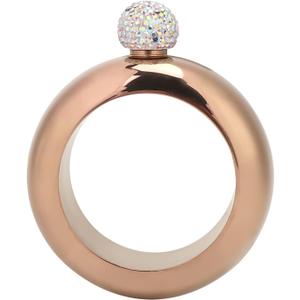 Stainless Steel Bracelet Jug Flask for Dance Party Travel, Bronze Hip Flask Gift (bright rose gold)