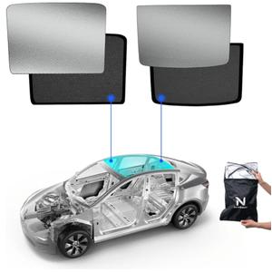 Nestour Foldable Sunshade Sunroof Window Shade Accessories Fit for Tesla Model Y 2020-2023, with UV/Heat Insulation Film (Set of 2) Nestour Foldable Sunshade Sunroof Window Shade Accessories Fit for Tesla Model Y 2020-2023, with UV/Heat Insulation Film (Set of 2)