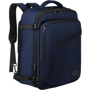 MATEIN Weekender Backpack, Large Capacity Travelling Suitcase Backpack with Strap for Clothes, Expandable Flight Approved Business Carry on Daypack for International Travel, Blue (X-Large)