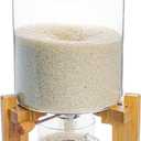 Rice Dispenser, Rice Storage Container, Flour and Cereal Container for Kitchen Organization and Pantry Store, Glass Cereal dispenser with Airtight Lid and Wooden Stand 5L