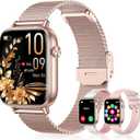 Smart Watch for Women Men (Answer/Make Calls) 1.83" HD 3 Bands Smartwatch Compatible Android iPhone Phones with Fitness Step Tracker/Heart Rate/Sleep Monitor, 120+ Sports IP68 Waterproof, Rose Gold