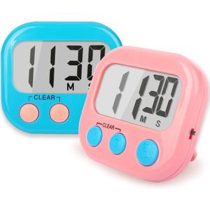 2 Pack Classroom Timers for Teachers Kids Large Magnetic Digital Timer Blue Pink