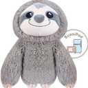 SUZZIPAD Microwavable Stuffed Animal, Heated Sloth Plush for Anxiety, Bedtime, Cuddle & Companion, Soreness & Stress Relief, Warmer Plueshies, Microwave Heating Pad, Gifts for Women, Gray