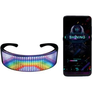 AINSKO LED Customizable Bluetooth Glasses, APP Control LED Display Smart Glasses for Festivals, Raves, Birthday Costumes (size-18)