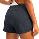Women's Running Shorts High Waisted Quick-Dry 3 Inch Gym Workout Athletic Shorts for Women with Zipper Pocket (E-iron Gate), S