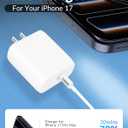 70W USB C Fast Charger for iPhone 17/Air/16/15 Pro Max, Type C Charger Block & 240W 6FT Cable - PD 3.0 Super Fast Charging for MacBook Air/Pro M2/M1, iPad Pro 13/12.9/11 inch, iPad 10th, Air 7/6, Mini