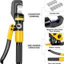 YUZES Hydraulic Crimping Tool 10 Tons, 12 AWG to 2/0 Battery Cable Crimper Tool with 9 Dies, Easy to Operate Hydraulic Wire Crimping Tool Kit for Wire Rope, Battery Cable Ends Ring Terminals
