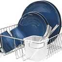 Smart Design Dish Drainer Rack - Small - In Sink or Counter Drying - Steel Metal Wire - Cutlery, Plates, Dishes, Cups, Silverware Organization - Kitchen (Chrome - 14 x 5.5 Inch)