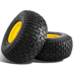 2Pcs 20x8.00-8 Lawn Mower Tires, Rear Tire and Wheel Assemblies for Riding Lawn Mowers, 4-Ply Tubeless Turf-Friendly Tires with 3/4" Borehole, 3.5" Offset Hub and 3/16" Keyway, 965LBS Load Capacity