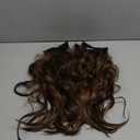 4Pcs Clip in Hair Extensions, 20 Inches Long Wavy Synthetic Brown Hair Extensions Clip in, for Women and Girls (Color: Dark Brown with Light Brown Highlights)