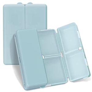 FYY Daily Pill Organizer,7 Compartments Portable Travel Pill Case/Box for Purse Pocket to Hold Vitamins,Cod Liver Oil,Supplements and Medication-SkyBlue, [Folding Design]