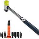 10Pcs Dent Repair Tool Kits Paintless Dent Removal Tap Down Tools Dent Rubber Hammer with 9 Different Shaped Hammer Heads for DIY Dent Repair on Cars (Black)