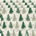 Artoid Mode Xmas Trees Snowflake Merry Christmas Placemats for Dining Table, 12 x 18 Inch Seasonal Winter Washable Table Mats Set of 4 (Green/Beige)