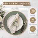 Geosar 50 Pcs Disposable Paper Placemats Round Braided Woven Look 13'' Paper Placemats Rustic Color Blocking Table Mats for Dining Table Decoration, Birthday Wedding Bridal Baby Shower Party (Green)