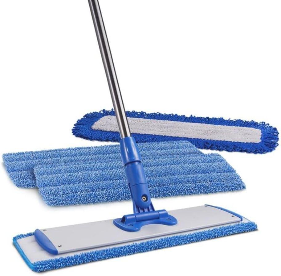 18" Professional Microfiber Mop - Hardwood Floor Mop - Dry & Wet Mop for Wood, Laminate, Tile, Vinyl Floors | Washable Pads | Wet & Dust Mopping | Adjustable Handle (Mop Kit with Telescoping Handle)