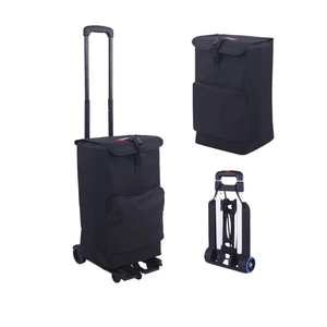 Foldable Shopping Cart with Wheels, Heavy Loading, Quiet & Smooth Rolling, Removable Bag, Comfortable Handle