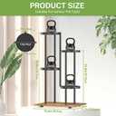 iDavosic.ly 4 Tier Plant Stand Indoor Outdoor, Tiered Corner Multiple Flower Pot Holder Shelf, Metal 30 Inch Tall Display Rack for Patio Porch Living Room Garden Balcony, Modern Black & Rustic Brown