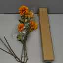 CISDUEO 3 Pcs Artificial Marigold Flowers Artificial Chrysanthemums Ball Flower Orange Silk Mums Flowers Spring Branches for Home Decor Floral Arrangement Table Centerpiece (Caramel, Orange, Yellow)