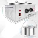 Professional Waxing Kit Wax Warmer Double Pot Wax Heater Machine for Hair Removal, Large Waxing Pot for Spa Salon Beauty Esthetician Home, with Adjustable Temperature Set, 50 Stick & 20 Collar(White)