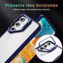 Starhemei for Galaxy S24 FE 5G Case, Camera Invisible Bracket Anti Drop Protective Case, Slim Soft Silicone Rubber & Hard Back Shockproof Phone Case for Samsung Galaxy S24 FE 5G (Navy)