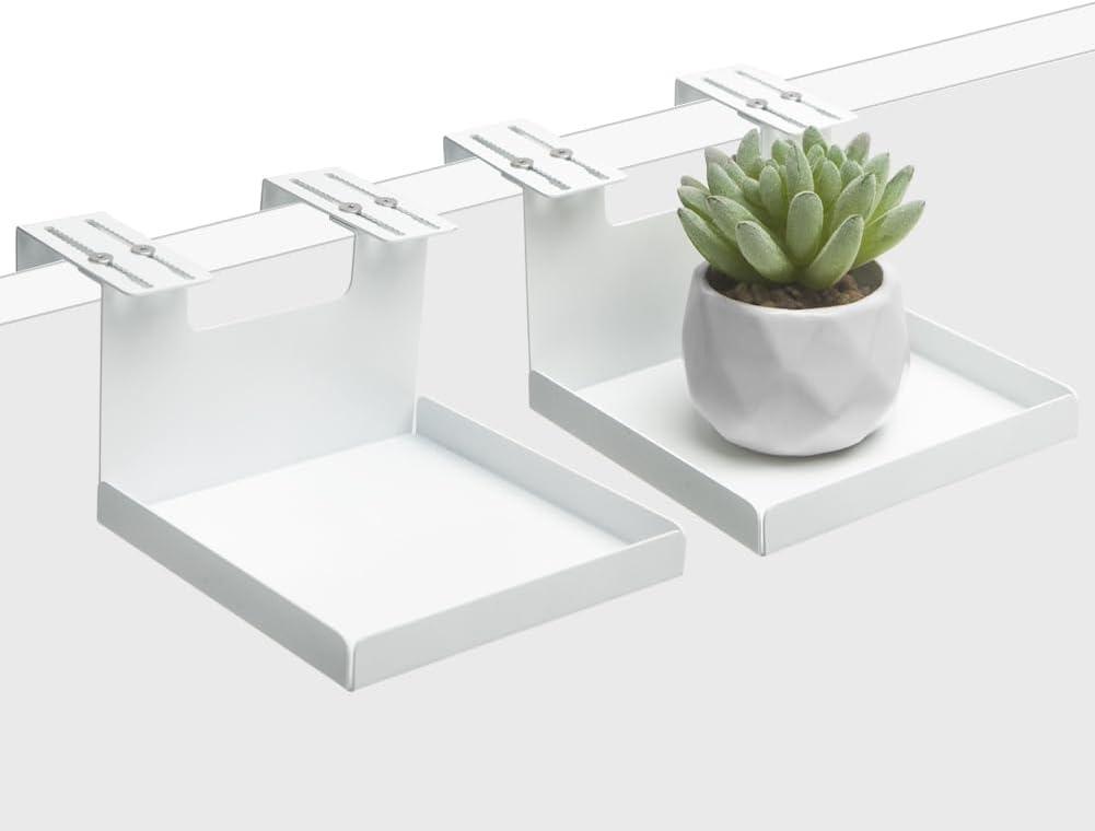 Office Small Cubicle Shelf Storage Organizer Floating Corner Rack Hanging Mini Shelf Adjustable Home Office Essentials for Small Planter Statue Decor Photo Frame 2 Pack