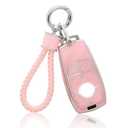 YO&YOYE for Mercedes Benz Key Fob Cover - Pink Soft TPU Key Case Protection Shell Fit for A, C, G, E, S Class (2017-2020) Set of 2