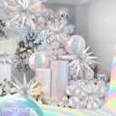 PartyWoo Iridescent Foil Balloons 20pcs Different Sizes Pack of 22 12 10 Inch Large Round Foil 4D Inflatable Mirror Ball Mylar Balloons for Wedding Anniversary Birthday Disco Party Decorations