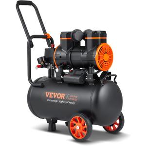 VEVOR 6.3 Gallon Air Compressor, 2 HP 3.35 CFM@90PSI Air Compressors with Max. 116PSI Pressure, Oil Free Compressor Tank for Auto Repair, Tire Inflation, Spray Painting, Woodwork Nailing