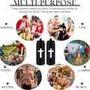 Honeydak Cross Water Bottle Christian Gifts for Women Religious Squeeze Water Cup 20 oz Sports Bottle with Pull Top Lid Birthday Thanksgiving Gifts for Mom Friends(Black)