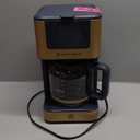 West Bend Timeless 12-Cup Programmable Coffee Maker with Brew Strength Selector for Hot and Iced Coffee, Includes 1-4 Cup Brew Option and Permanent Filter (Blue/Gold)
