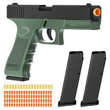 Stress Shot Toy Gun - Soft Bullet Toy Gun, Semi-Automatic Mode, Realistic Shell Ejecting Toy Guns, Birthday, Green