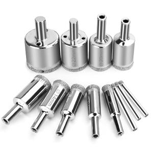 12 Pcs Diamond Drill Bits for Ceramic, Diamond Hole Saw Drill Bit Set Kit, Premium Glass Drill Bit for Bottles, Pots, Marble, Granite Stone, Tile Cutting 0.16 Inch - 1.18 Inch4 mm - 30 mm YLYL