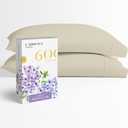 Carressa Linen 100% Egyptian Cotton Pillow Cases Set of 2-600 Thread Count Beach Sand King Pillowcase for Sleeping, Soft, Silky Sateen Weave Bed Pillow Cover, Extra Long Staple Cotton Pillowcases