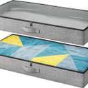 TidyCorner 2-Pack Under Bed Storage Containers, 4.5 Inches Tall Low Profile Underbed Clothes Storage Organizer Bin with Sturdy Sidewalls/Bottom, Underbed Storage Bins 2 Storage Thin Bins