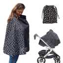 Milky Chic Nursing and Breastfeeding Poncho - Patent Pending 360 Full Coverage Wired Nursing Cover and Apron - Breathable, Soft Cotton - Carseat, Stroller Canopy - Multifunctional Baby Shower Gifts