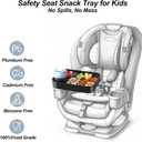 2Pack Car Seat Snack Tray for Kids, Mess-Free Square Travel Tray Cup Holder Snack Tray, Durable Car Food Tray for Toddlers, Universal Fit Kids Travel Road Trip Essentials (2, Black)