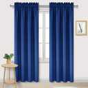 Blackout Curtains Room Darkening Thermal Insulated Bedroom Curtains Window Curtain Panels, 70 x 80inches Long, Set of 2 Classic Blue Rod Pocket Drapes