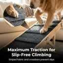 Dog Ramp for Bed & Couch, Foldable 4 Adjustable Dog Stairs for Small & Medium Dogs, Non-Slip Carpet Surface, Solid Pine Wood Dog Ramp for High Bed Sofa, Portable Dog Steps for Bed 32.7"L x 2.4"W x 15.7"H