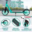 Nattork Kick Scooter for Kids 6+ Years Teens Adults - 220LB Weight Capacity, Front Shock Absorber and Adjustable Handlebar - Smooth Ride with 8" Sturdy Wheels, Ideal for Outdoor Sports