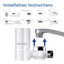 Vortopt Advanced Sink Faucet Filter,NSF Certified Faucet Installation System,400 Gallon Capacity,Can Reduce 99% Chlorine and Odors,with 1 Water FilterT1-White
