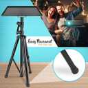 Pyle Projector Stand Tripod, Height Adjustable 28"-46" Portable Laptop and DJ Equipment Stand with Angle Tilt Tray, Heavy Duty Metal Construction, Foldable Design, 20" x 16" Platform