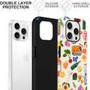 Summer Phone Cases for iPhone 16 Pro Max - Hybrid Duty 2 in 1 Full Body Rugged Shockproof Trendy Phone Cover, Coquette Phone Cases for Woman Girl - Lemon Fruit Flower Shell Aesthetic