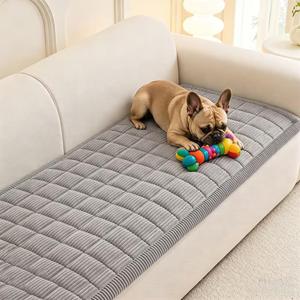MEETSKY Couch Cover for 3 Cushion Couch Sofa, Grey Sofa Covers for Dogs Washable, Non-Slip Sofa Protector Pet Friendly Dog Mats for Couches Soft Furniture Covers, 27.6" x 82.7", Light Grey