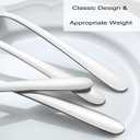 Pleafind 24 -Pcs Dinner Spoons, 7.4 inch Spoons Silverware, Stainless Steel Spoons Set, Silver Spoons, Silverware Spoons Use for Home, Kitchen, Restaurant,Dishwasher Safe, Mirror Polished