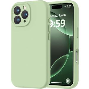LOVE 3000 Designed for iPhone 16 Pro Case, Premium Silicone with [Soft Anti-Scratch Microfiber Lining] Shockproof Protective Phone Case for Men Women Girls 6.3", Matcha