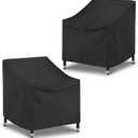 SunPatio 2 Pack Outdoor Chair Covers, Patio Furniture Covers Waterproof & FadeStop, Fits Adirondack, Swivel Rocking High Back Chairs, 34"W x 37"D x 36"H, Black