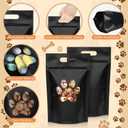 Gersoniel 50 Pcs Paw Dog Treat Bags Gift Bags with Window Resealable Stand up Plastic Zipper Pouches for Canine Delights or Dog Party Supplies, 5.5 x 8.6 inches (Black and White)