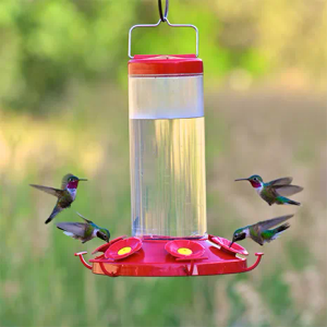 Perky-Pet 217 Window Mount Plastic Hummingbird Feeder with Perches - 8 oz Outdoor Garden Dcor Hummingbird Feeder, Iridescent color (6)