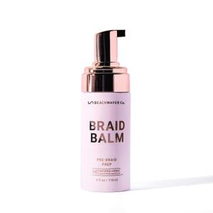 Beachwaver Braid Balm Pre-Braid Prep - Full Size (4 Fl Oz) | Frizz-Taming Primer Foam | Strengthen and Reduce Flyaways w/HiX Vegan Bond Multipliers - For All Hair Types | Bondi Beach Day